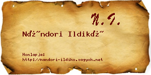 Nándori Ildikó névjegykártya